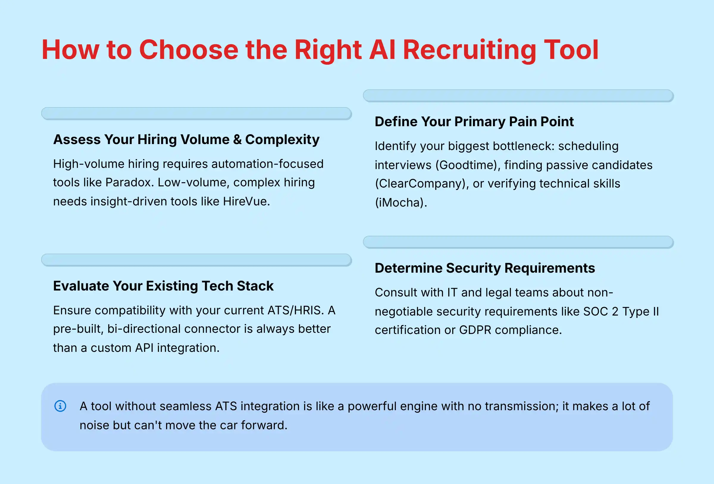 Decision Framework for Choosing AI Recruiting Tools