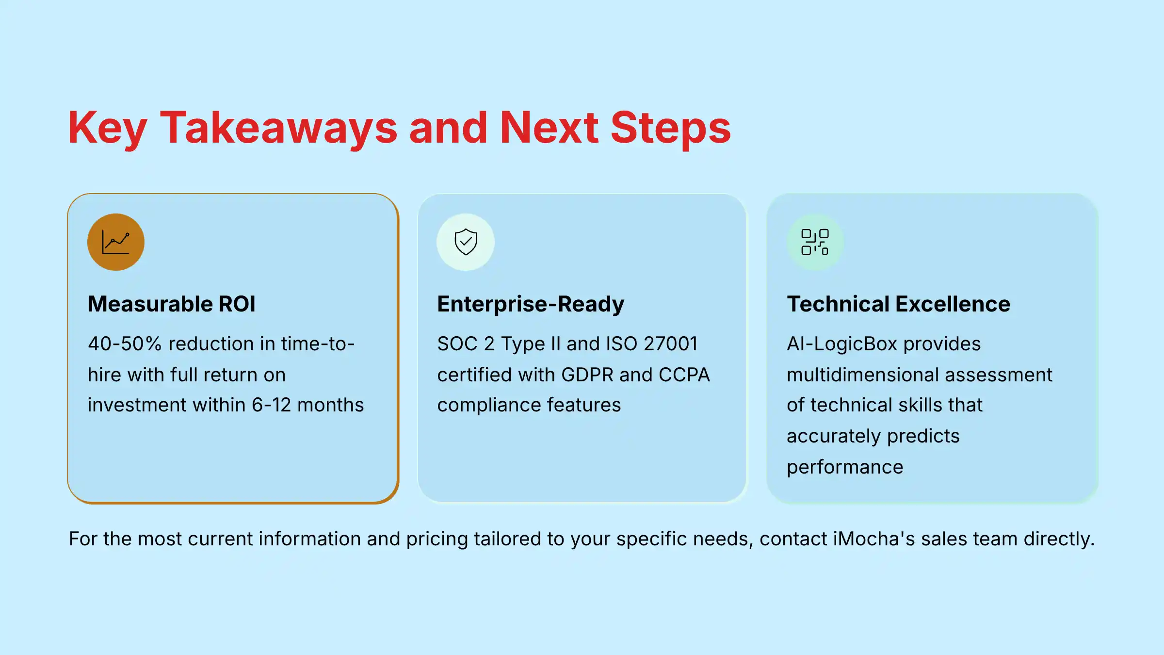 Key Takeaways and Next Steps for iMocha implementation
