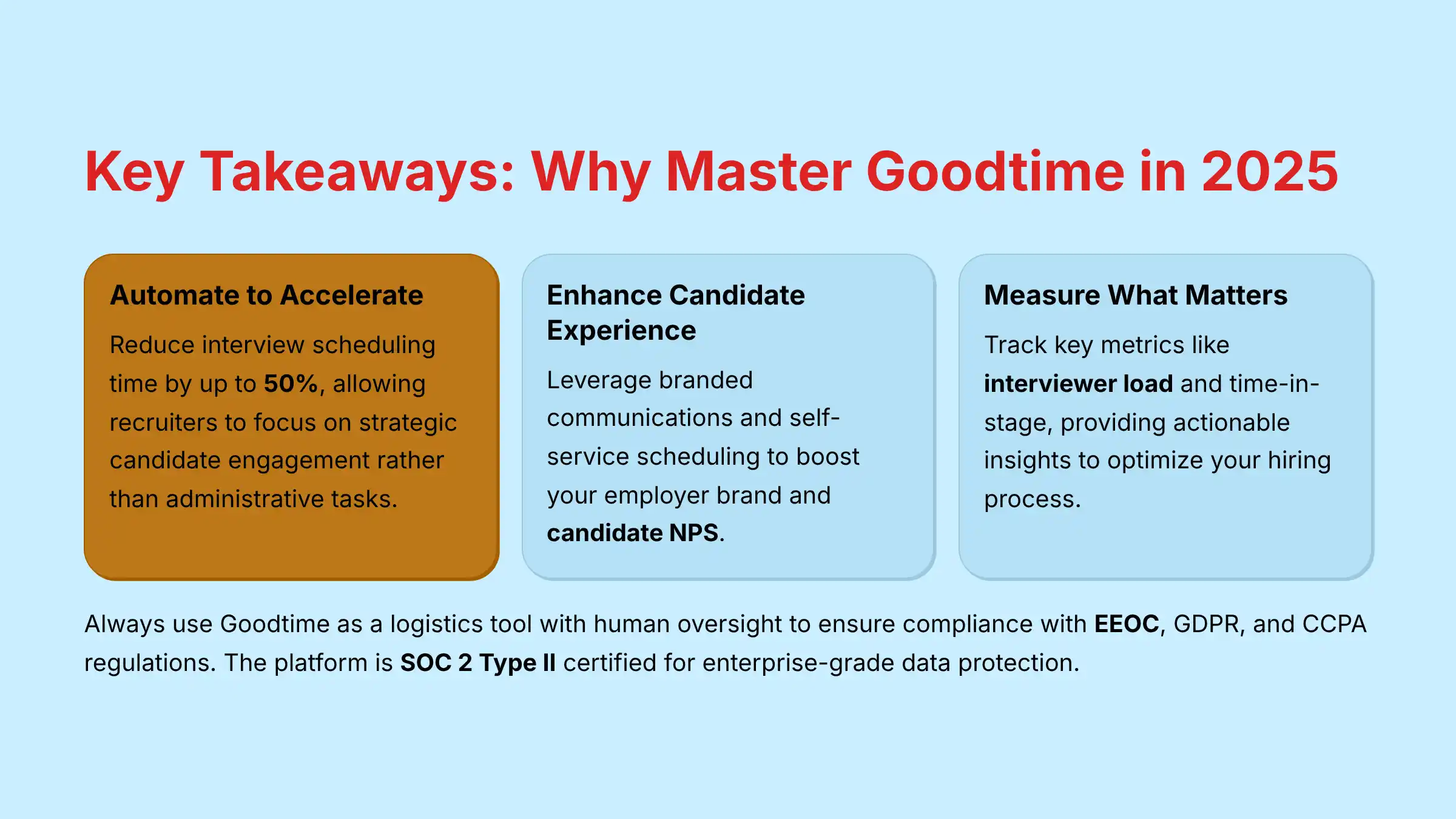 Key Takeaways - Why Master Goodtime in 2025