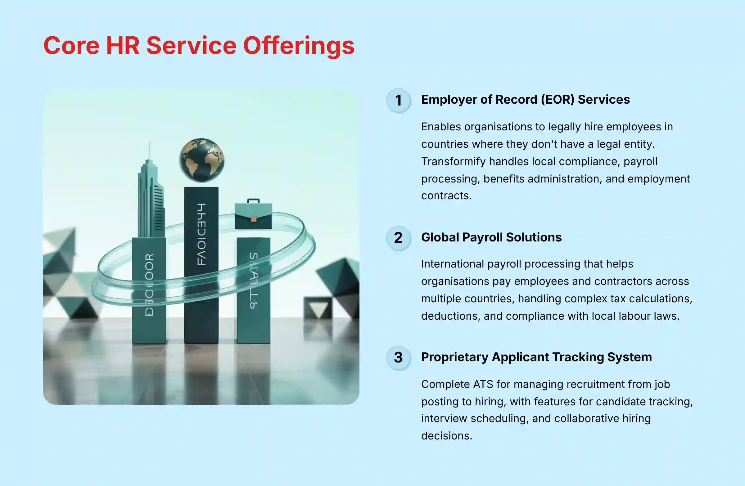 Transformify Core HR Service Offerings