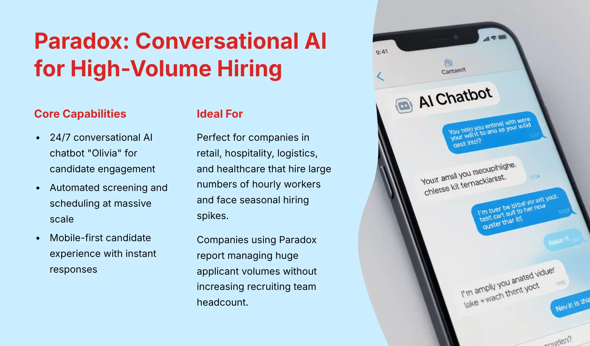 Paradox Olivia Conversational AI Interface