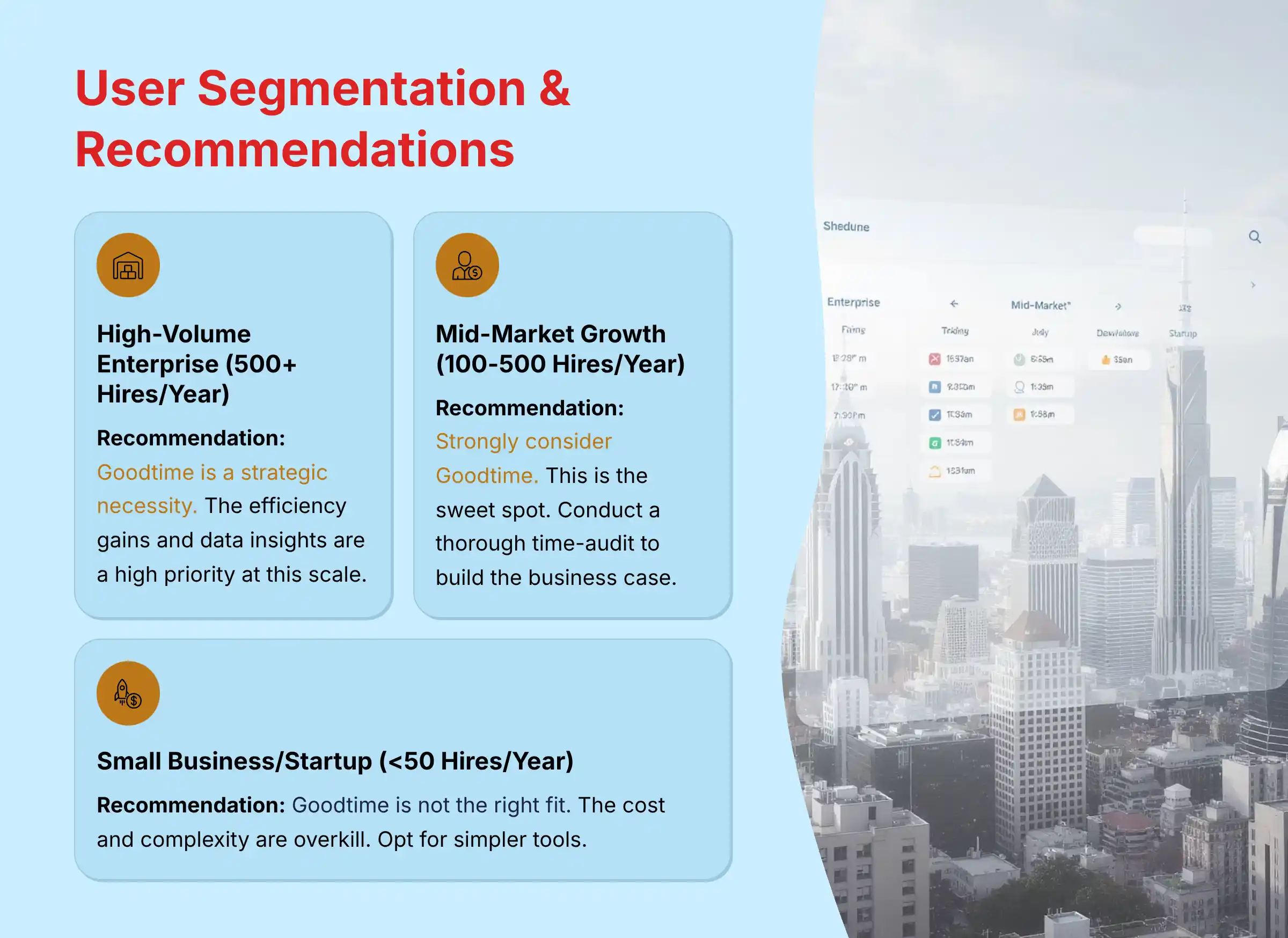 User Segmentation and Recommendations Matrix