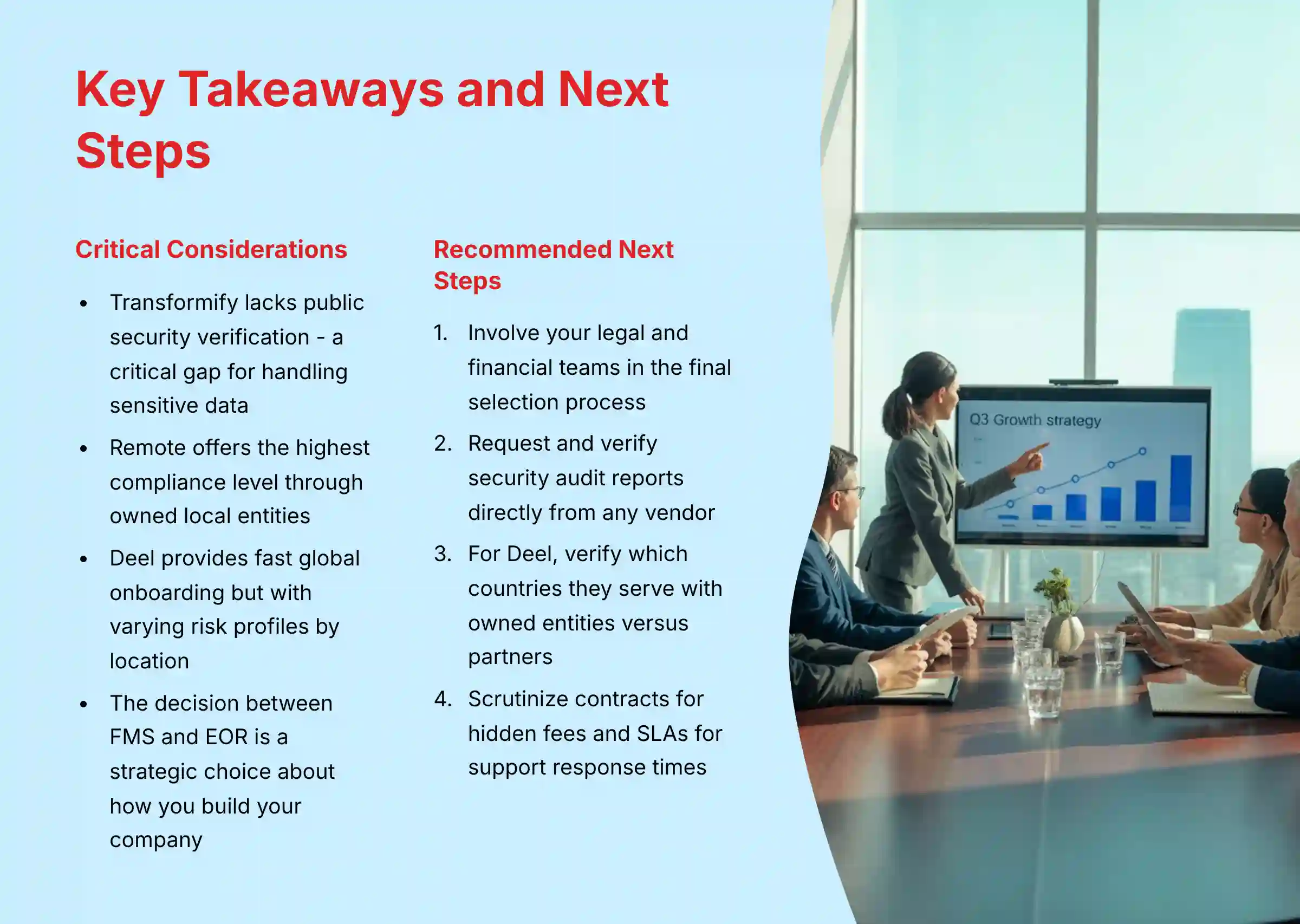 Key takeaways and next steps summary