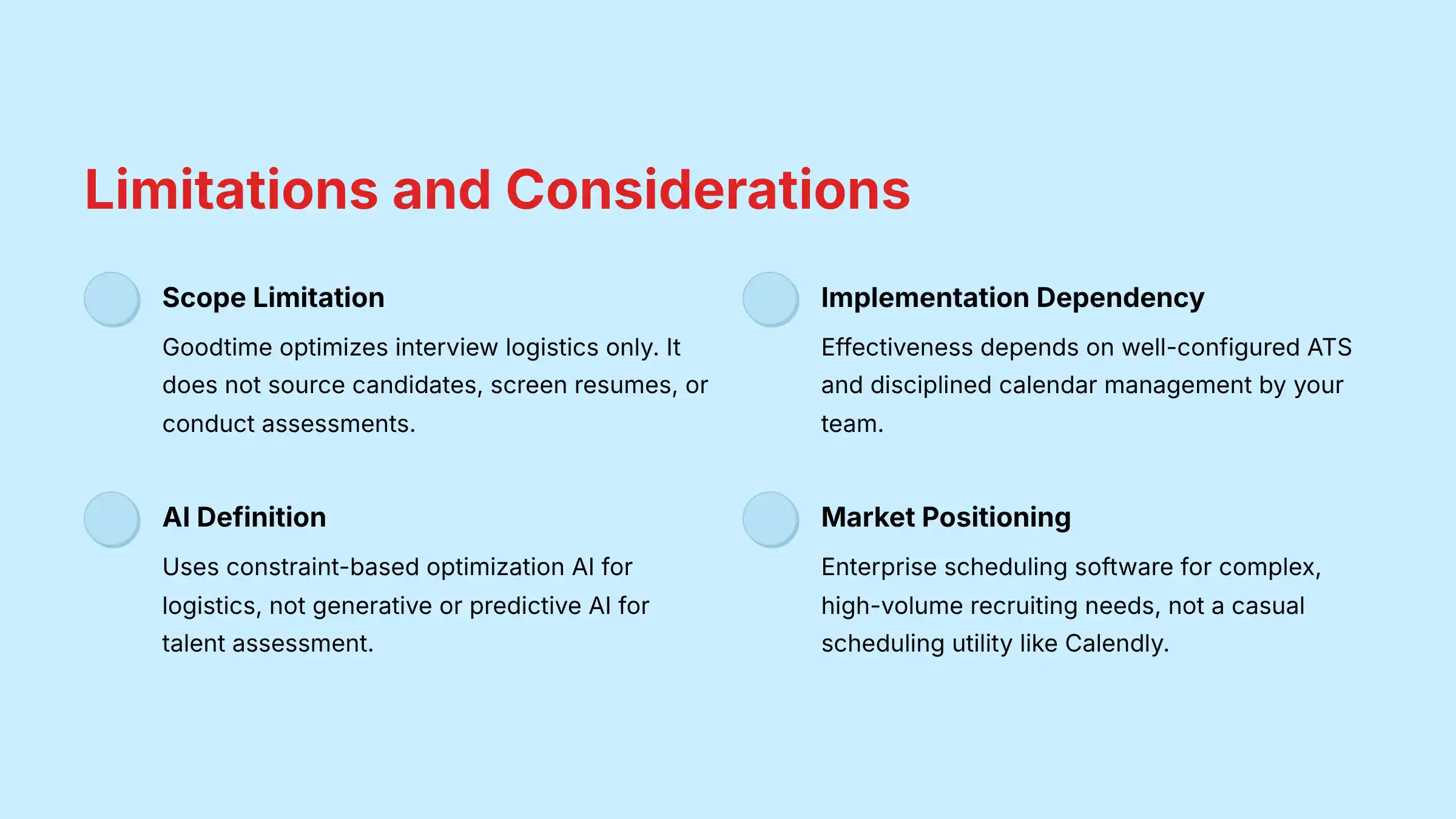 Known Limitations and Important Considerations