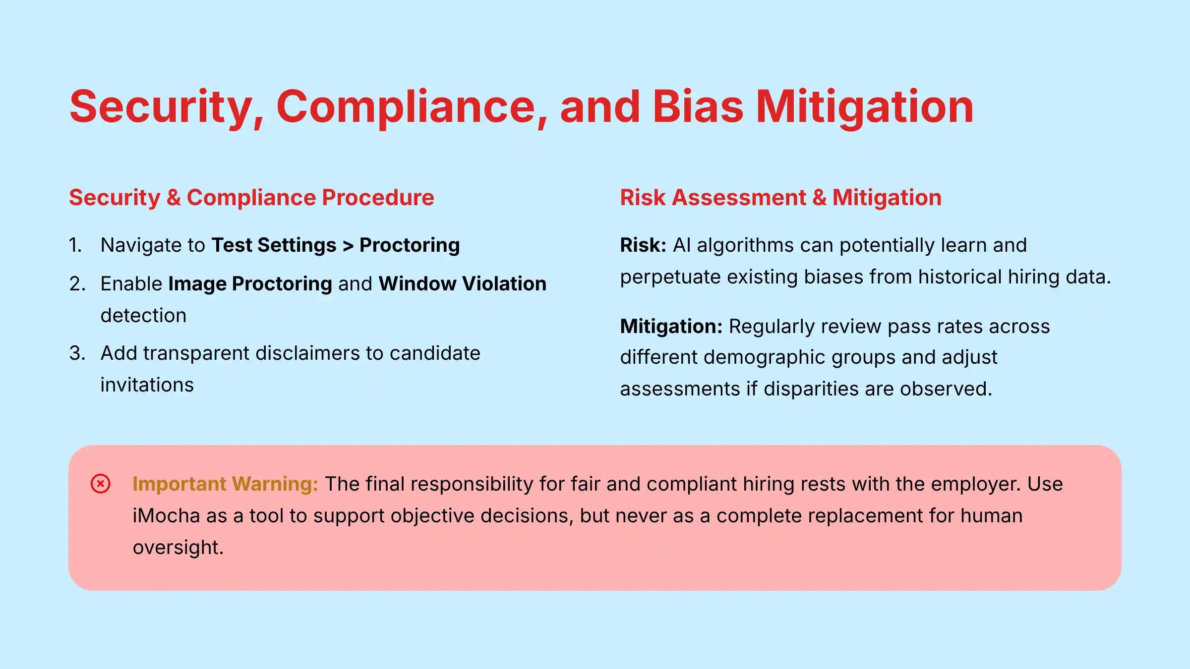 Security, Compliance, and Bias Mitigation in iMocha