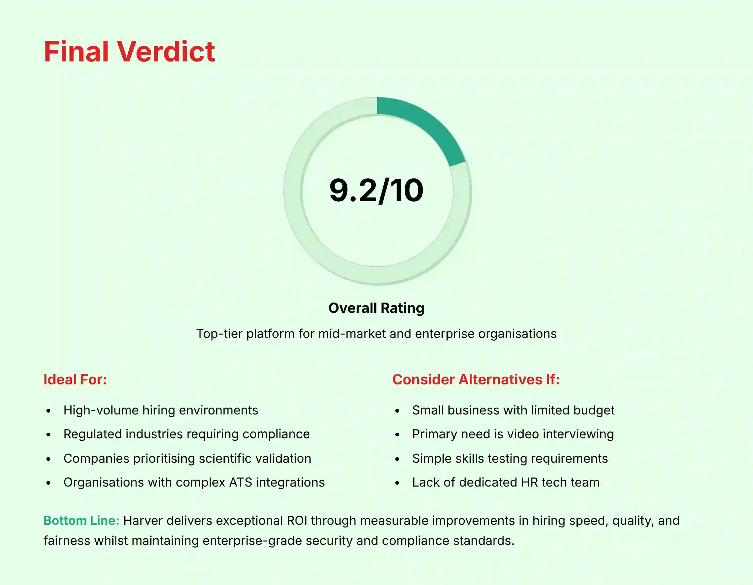 Final Verdict - Comprehensive assessment summary
