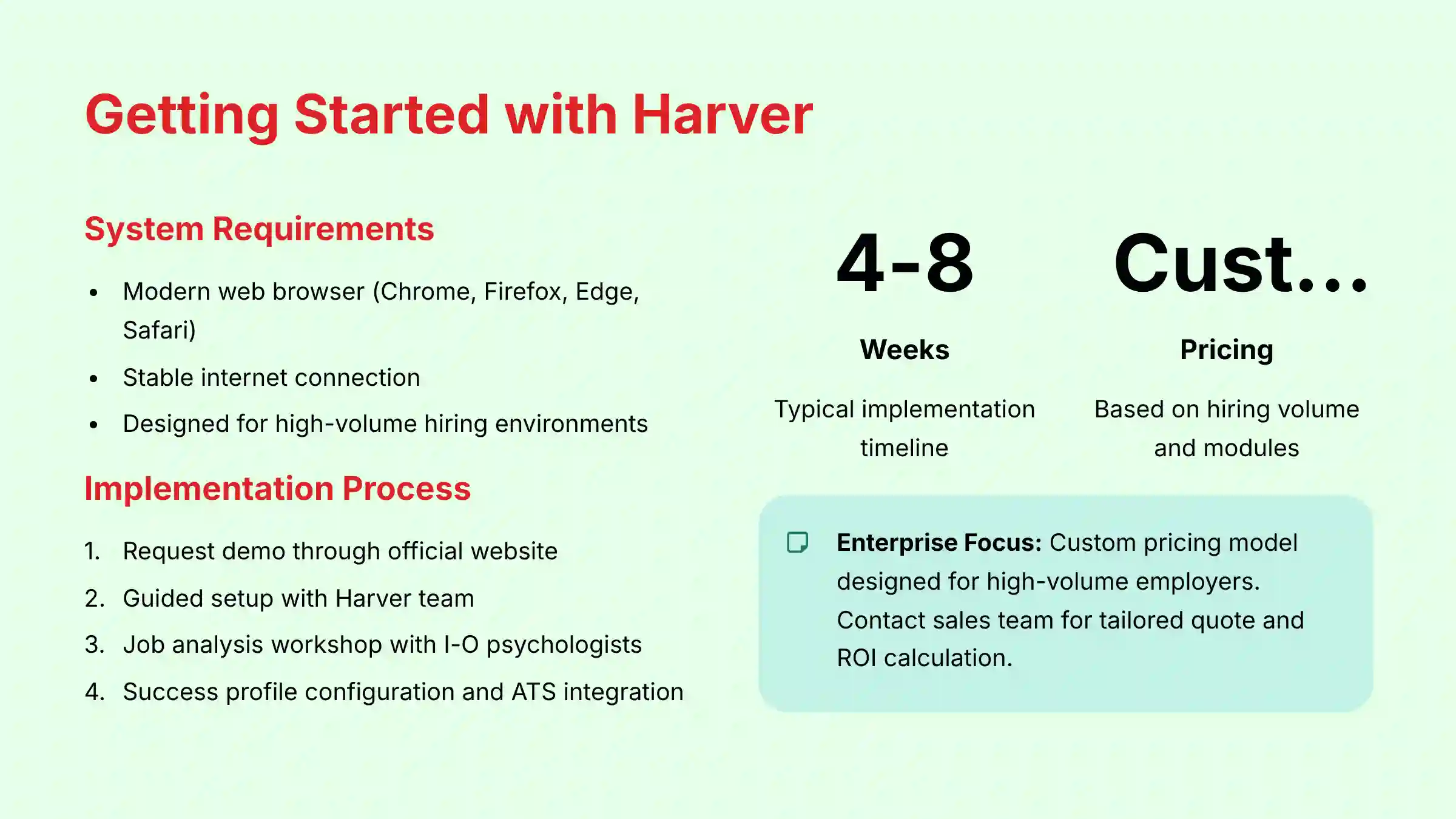 Getting Started with Harver Implementation Process