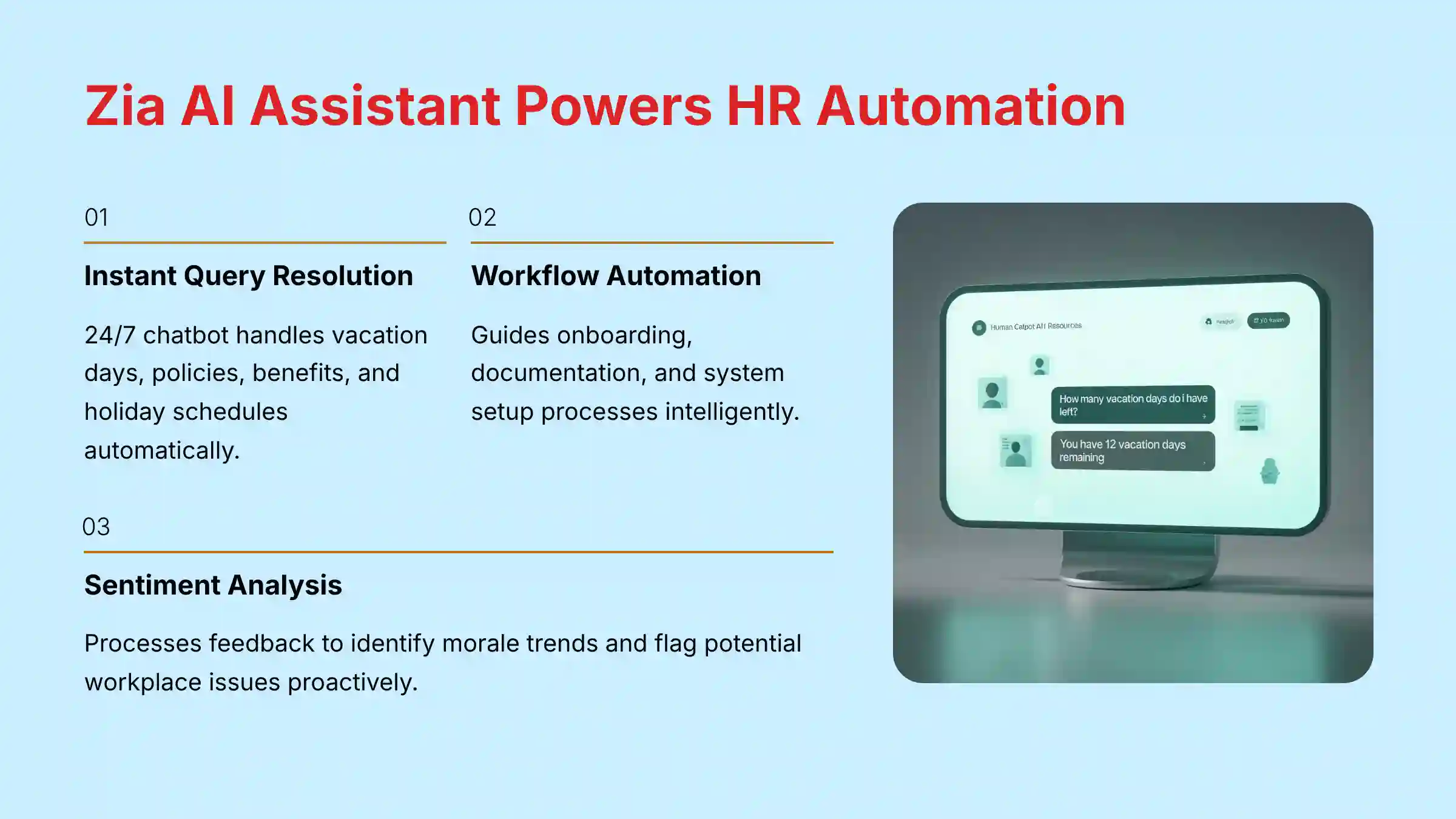 Zia AI Assistant Powers HR Automation in Zoho People