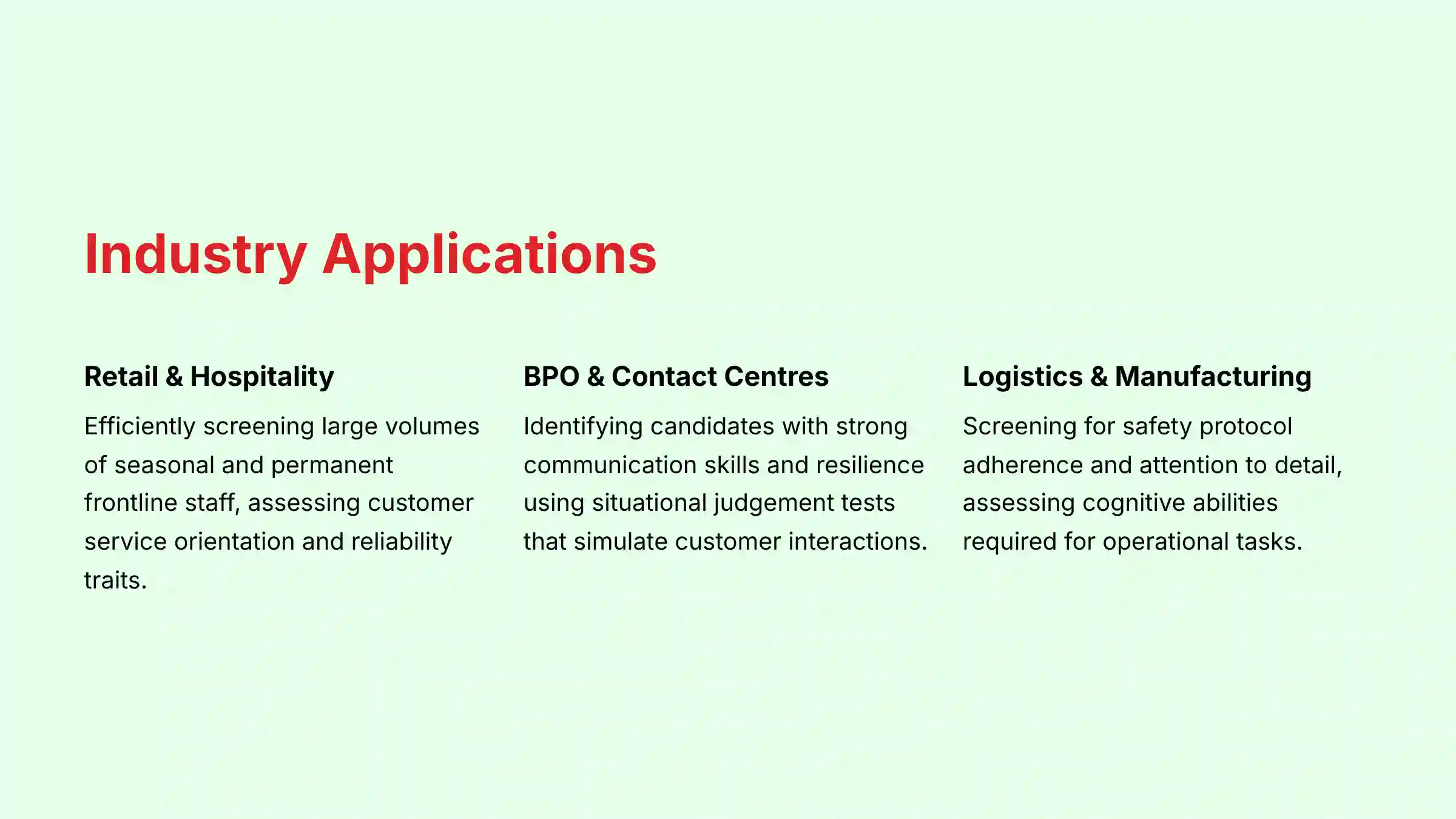 Harver Industry Applications and Use Cases