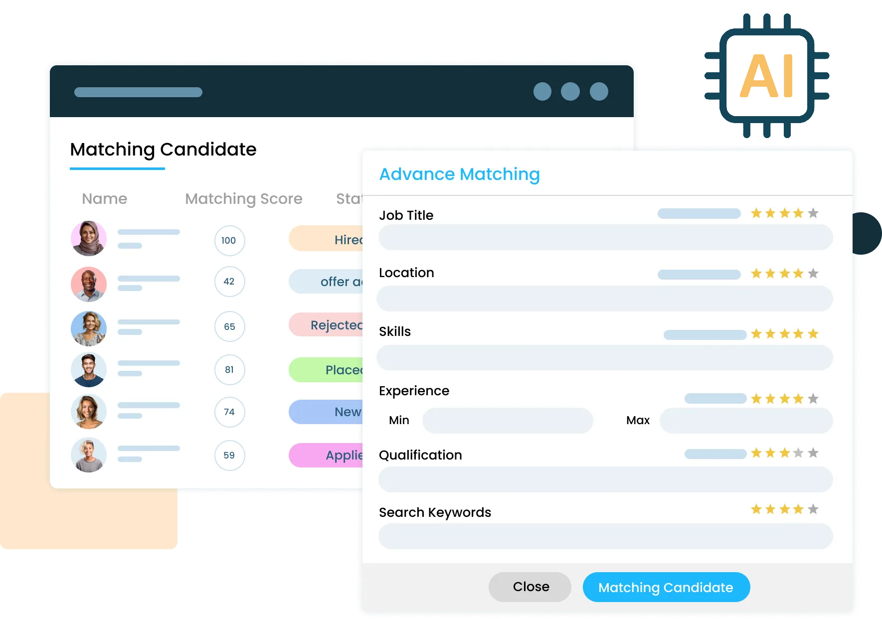 AI candidate matching algorithm visualization