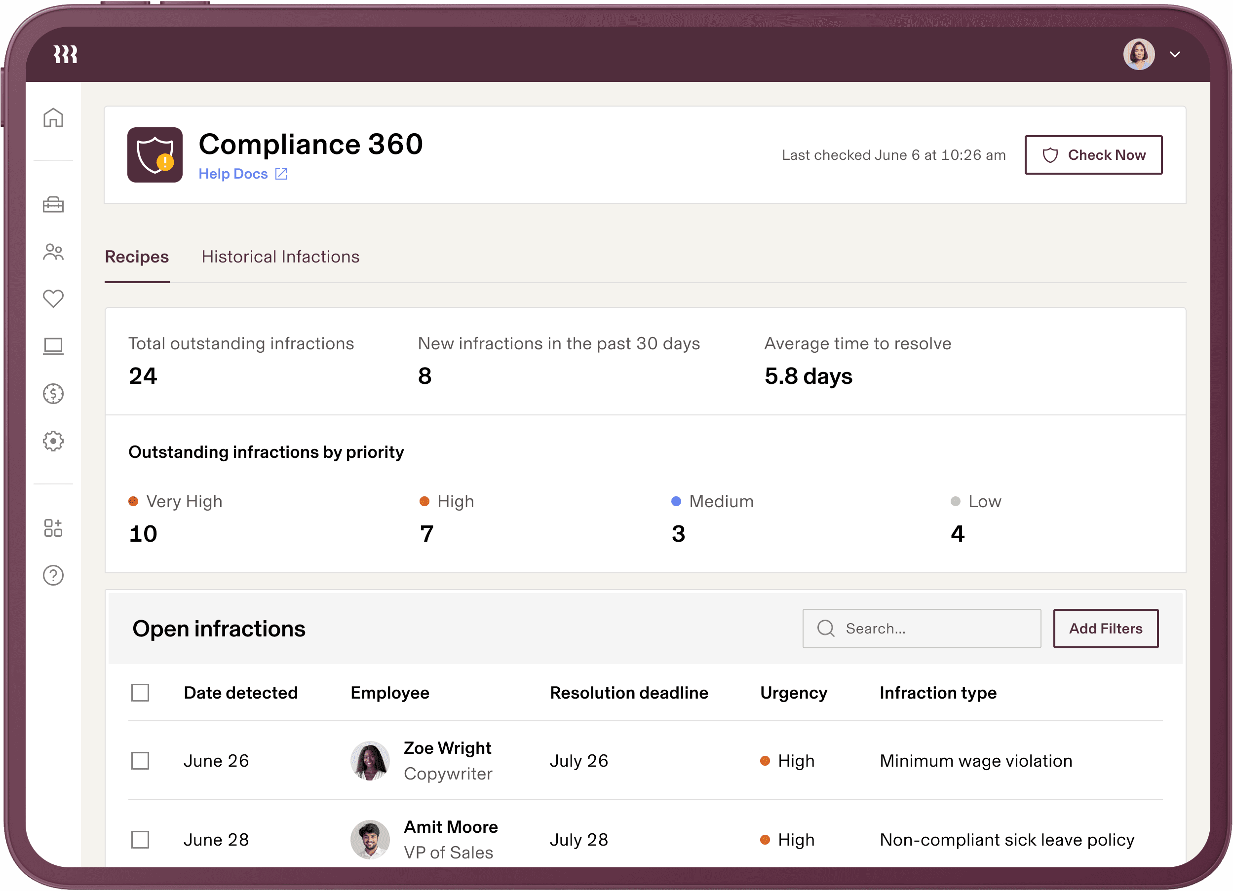 Rippling HR Platform Interface