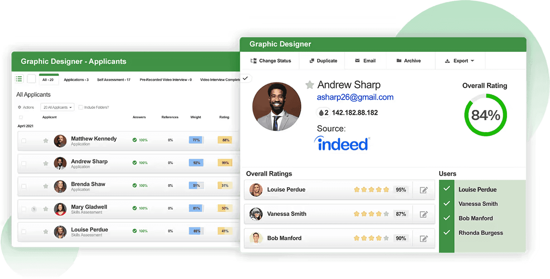 VidCruiter Recruitment Software Interface