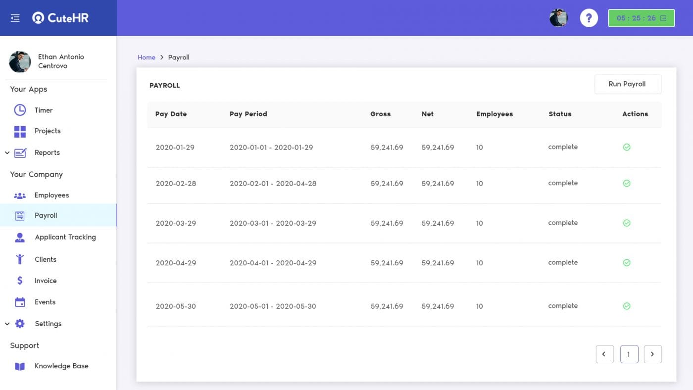 Payroll Management Software Interface
