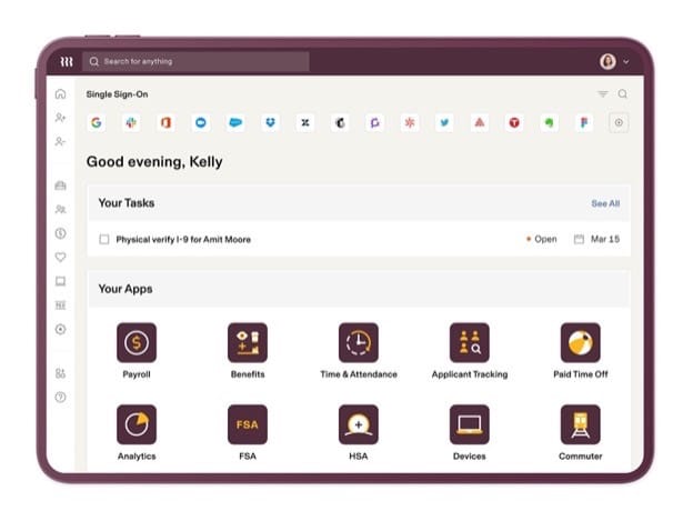 Rippling HR software dashboard interface